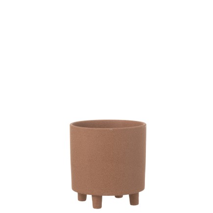 Vaso di fiori in ceramica marrone 20,5x20,5x21 cm