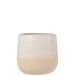 CACHE POT MARU CERAMIQUE BEIGE BLANC LARGE
