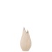 Vase flamme en céramique beige 13x13x26 cm Vase flamme en céramique beige 13x13x26 cm