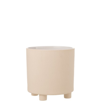 Vaso di fiori in ceramica beige 26x26x27 cm