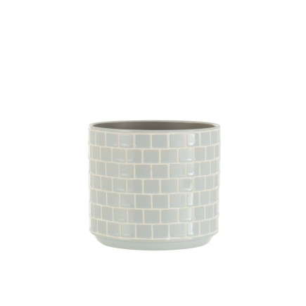 Vaso di fiori in ceramica blu 17x17x15 cm