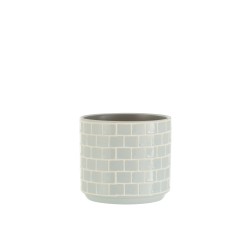 Vaso di fiori in ceramica blu 14,5x14,5x13 cm