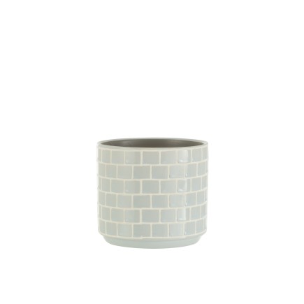 Vaso di fiori in ceramica blu 14,5x14,5x13 cm