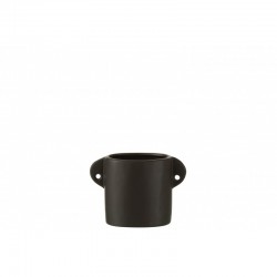 Pot en céramique noir 16.5x8.5x11.5 cm