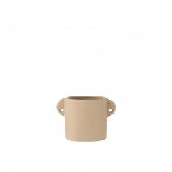 Pot en céramique beige 16.5x8.5x11.5 cm