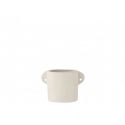 Maceta de cerámica blanca de 16.5x8.5x11.5 cm