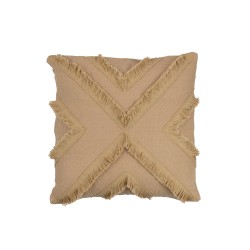 Coussin carré avec croix en polyester beige 40x40cm - Coussin d'extérieur