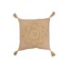 Cuscino quadrato con fiore e pompons in poliestere beige 43x43cm - Cuscino per esterni Cuscino quadrato con fiore e pompons in poliestere beige 43x43cm - Cuscino per esterni