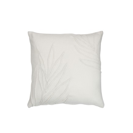 Cuscino quadrato in poliestere bianco a foglia fine 43x43 cm
