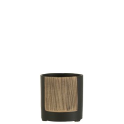 Macetero de cerámica negro de 14.5x14.5x15.5 cm
