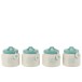 Set de 4 pots de conservation en céramique blanc et Azur 13x13x11 cm Set de 4 pots de conservation en céramique blanc et Azur 13x13x11 cm