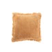 Cuscino quadrato con frange in cotone ocra 50x50cm Cuscino quadrato con frange in cotone ocra 50x50cm