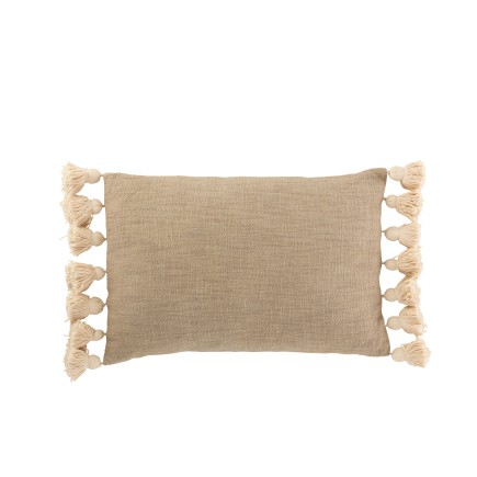 Coussin rectangulaire en polyester Marron 66x37x8cm
