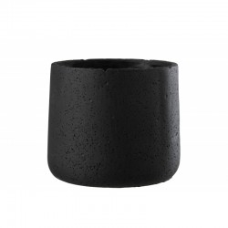 Cachepot en ciment poreux de couleur noir