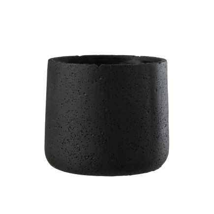 Vaso di fiori in ceramica nera 19x19x17 cm