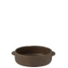 Plat à bord en céramique marron 32x27.5x8 cm