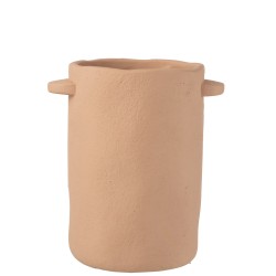 Vaso allungato in cemento marrone 26x20x29cm