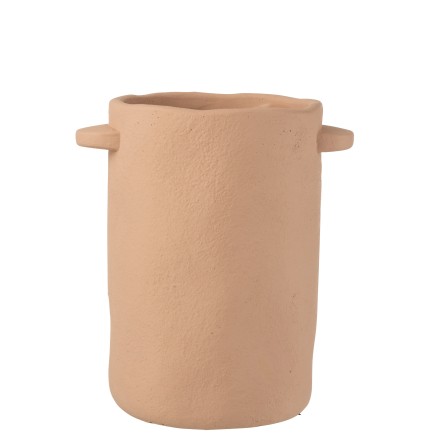 Vaso allungato in cemento marrone 26x20x29cm