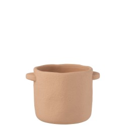 Vaso da fiori in cemento marrone chiaro 24x20x17cm