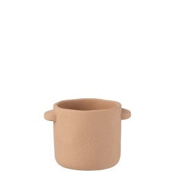Vaso da fiori in cemento marrone chiaro 21x16x14cm