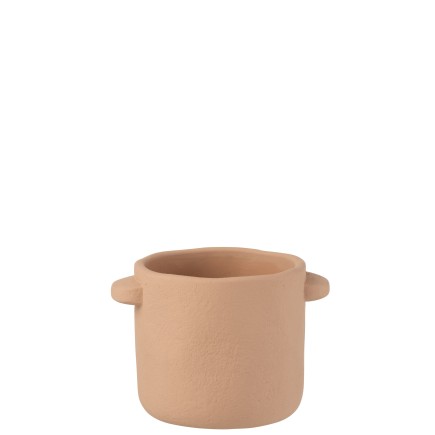 Vaso da fiori in cemento marrone chiaro 21x16x14cm