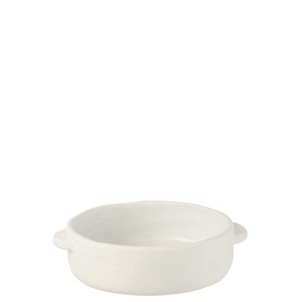 Plat à bord en céramique blanc 32x27.5x8 cm