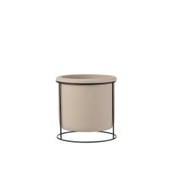 Cache-pot en céramique gris 16x16x16.5 cm