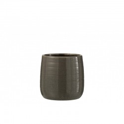 Macetero de cerámica gris 14.5x14.5x14.5 cm
