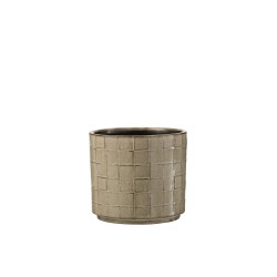 Cache-pot rond en céramique gris 14x14x12.5 cm