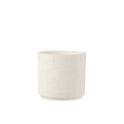 Cachepot en céramique blanc 16x16x14 cm
