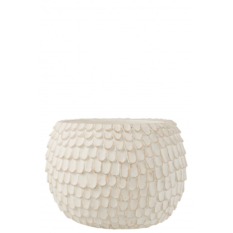 Cachepot de cerámica blanco 31.5x31.5x25 cm