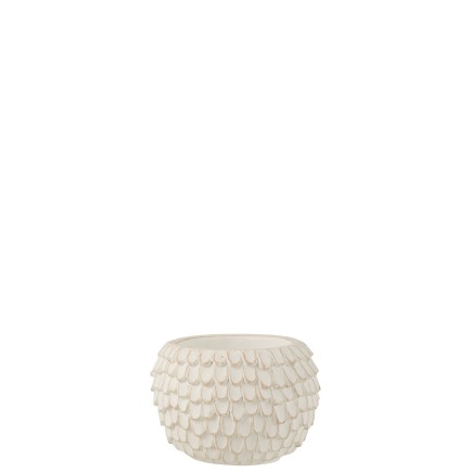 Cache-pot en céramique blanc 19x19x12.5 cm