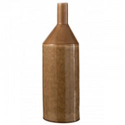 Vase bouteille en céramique marron 15x15x48 cm