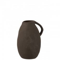 Jarrón de cerámica negro de 17x14x25 cm