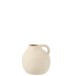 Vase cruche avec anse en céramique blanc 15x15x15 cm