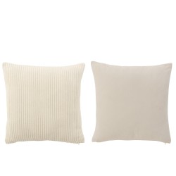 Set de 2 cojines cuadrados de poliéster blanco de 45x45x14cm