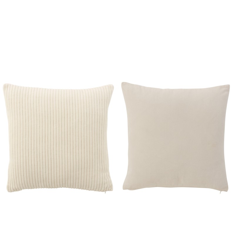 Set de 2 coussins carré en polyester Blanc 45x45x14cm Set de 2 coussins carré en polyester Blanc 45x45x14cm