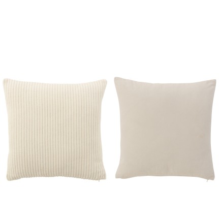 Set de 2 coussins carré en polyester Blanc 45x45x14cm