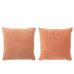 Lot de 2 coussins carré en coton rose 44x44cm