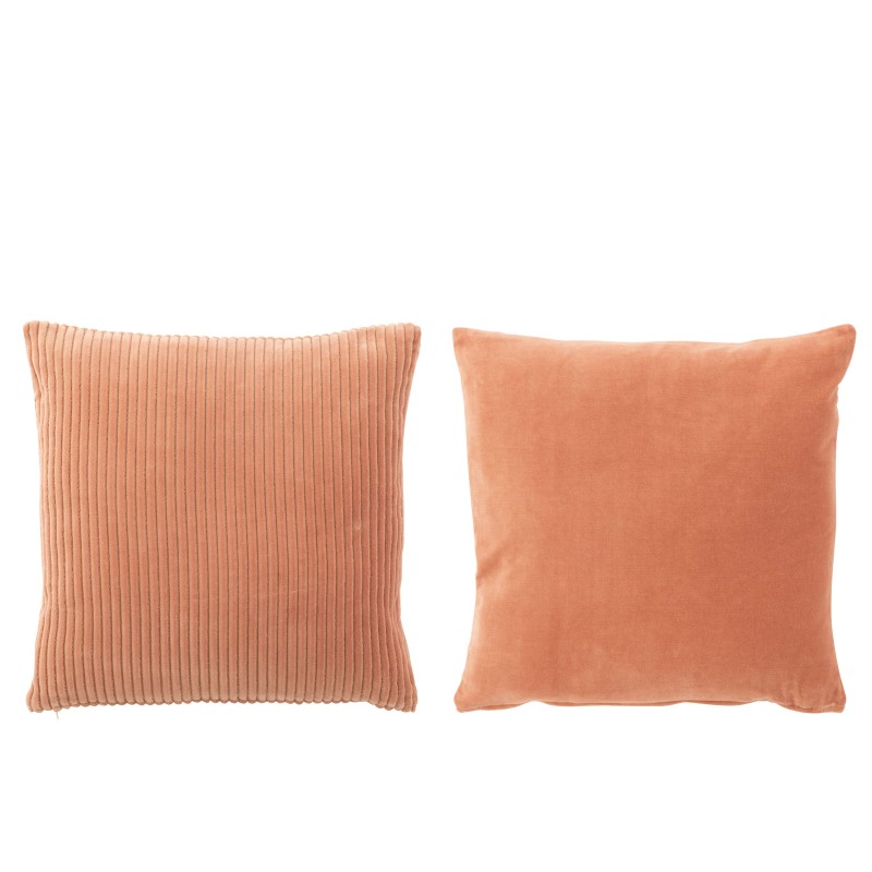 Lot de 2 coussins carré en coton rose 44x44cm