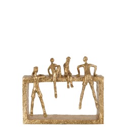 Personnage grimpant en résine doré 29x6x25 cm