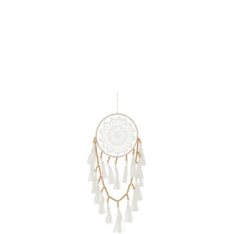 ATTRAPE-RÊVES MIX TEXTILES BLANC NATUREL SMALL