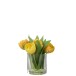 Tulipe artificielle dans vase en plastique jaune 17x16x19 cm Tulipe artificielle dans vase en plastique jaune 17x16x19 cm
