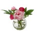 Renoncule artificiel dans vase en plastique rose 31x19.5x29.5 cm
