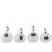 Set de 4 poules avec ardoise en céramique blanc 18x19.5x20 cm Set de 4 poules avec ardoise en céramique blanc 18x19.5x20 cm