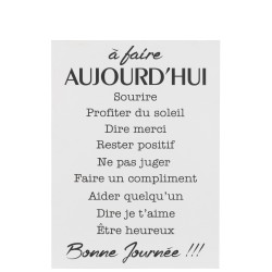 PANCARTE TEXTE FRANCAIS A FAIRE METAL BLANC/NOIR