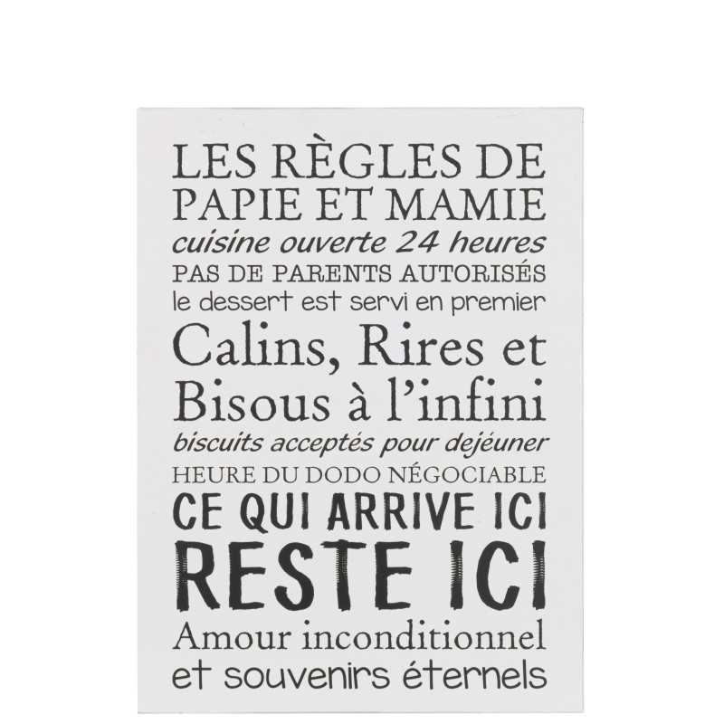 Pancarte en métal blanc 45x0.5x61 cm