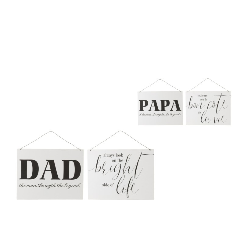 Set de 2 pancartes en métal blanc 35x0.5x36.5 cm Set de 2 pancartes en métal blanc 35x0.5x36.5 cm