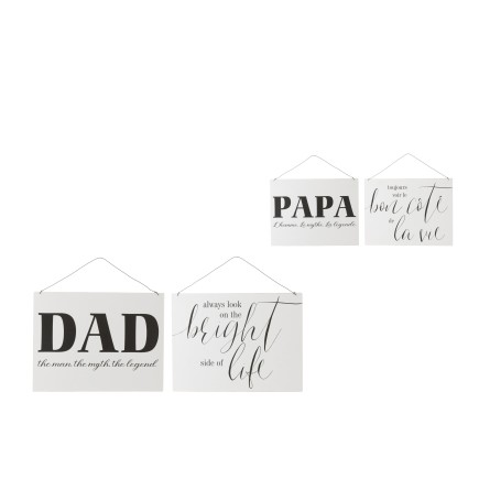 Set de 2 pancartes en métal blanc 35x0.5x36.5 cm