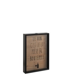 Cadre pour bouchons liège en bois noir 35x8x50cm